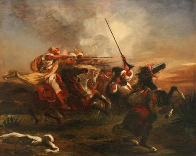 Military Exercises of the Moroccans by Ferdinand Victor Eugene Delacroix